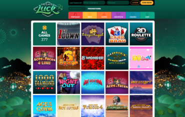 Vegas Luck Casino Games selection