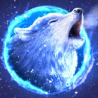 Wolf Moon Rising ice wolf winning symbol