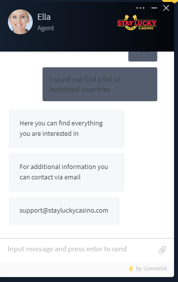 stay lucky casino support livechat