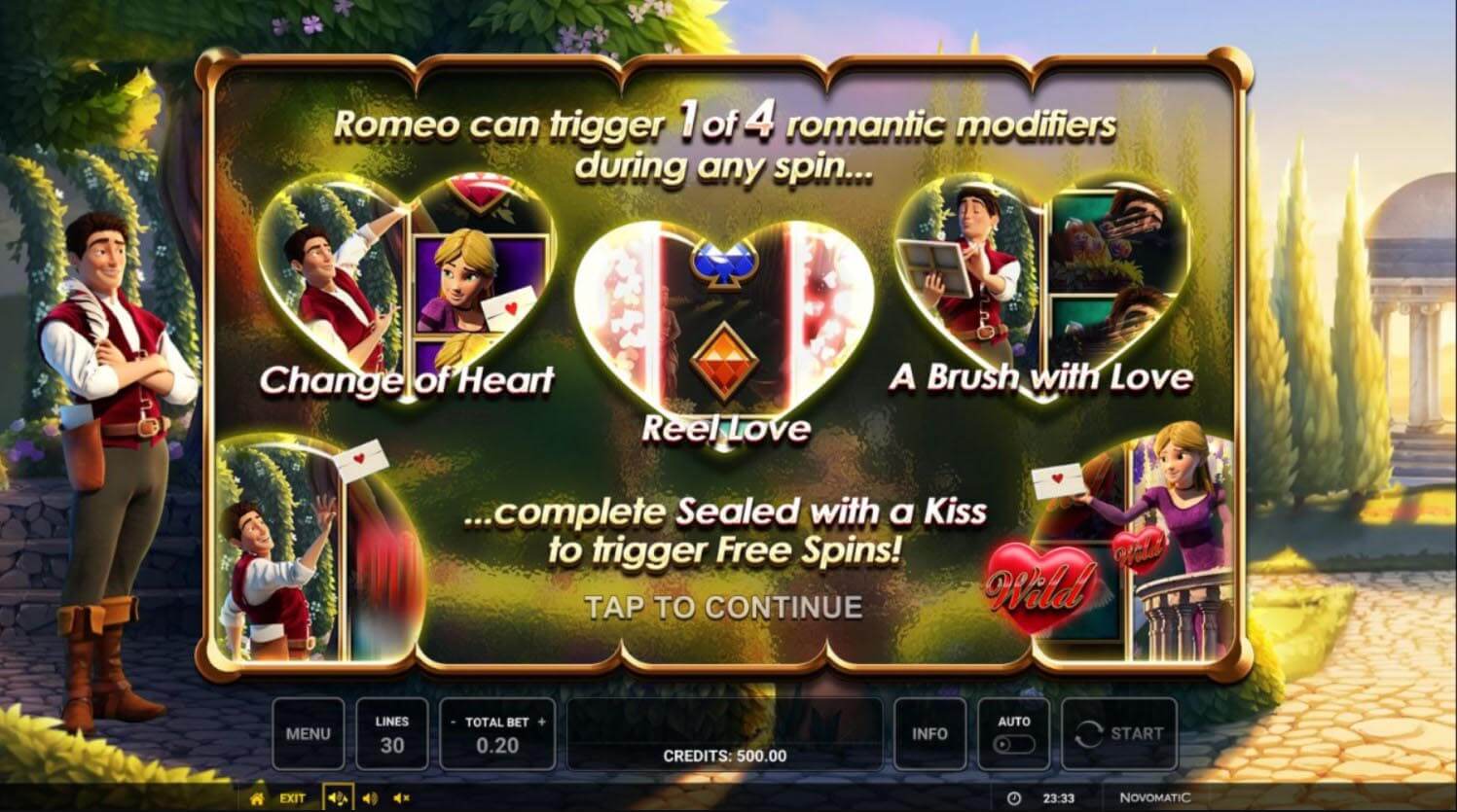 Romeo and Juliet Sealed With a Kiss Slot Free Demo Play