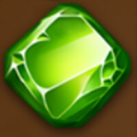 Gold Volcano Green Crystal Symbol