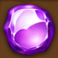 Gold Volcano Purple Crystal Symbol