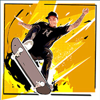 Nyjah Huston Skate for Gold Skating Symbol