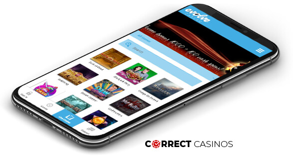 Evolve Casino - Mobile Version