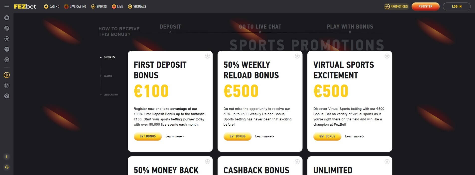 Promotions at Fezbet Casino