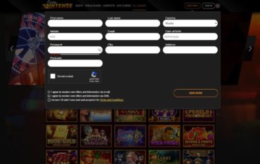 Sign Up at Casinointense