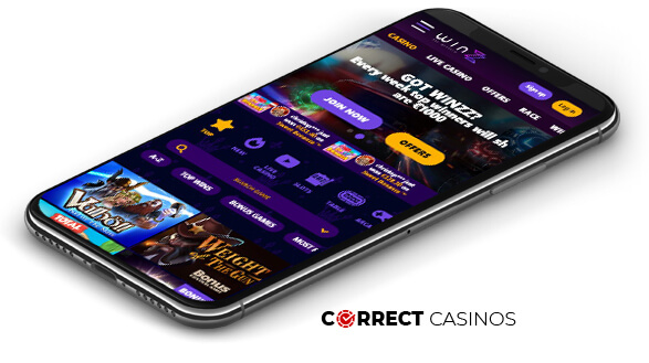 Winzz Casino - Mobile Version
