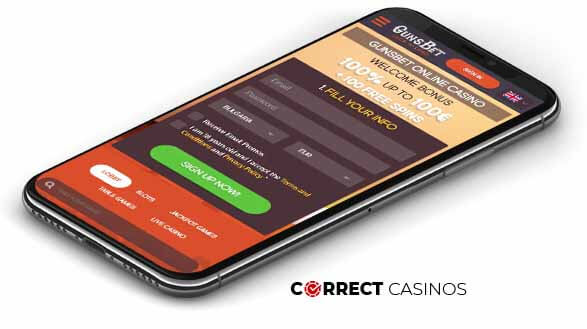 Gunsbet Casino - Mobile Version