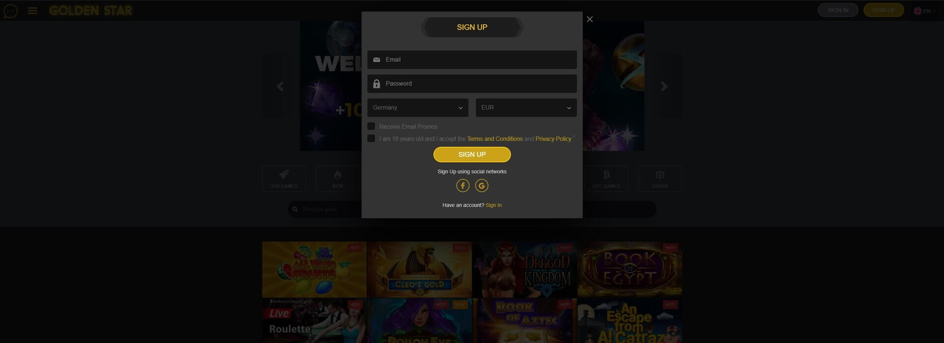 golden star casino no deposit bonus