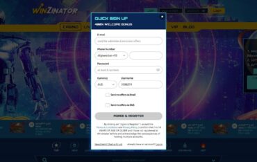 Sign Up at Winzinator Casino