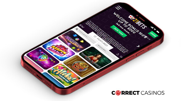 21 Bets Casino - MObile Version