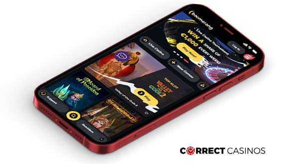 Boomerang Casino - Mobile version