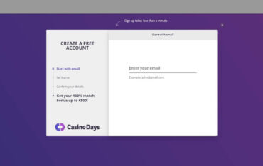 Sign Up at Days Casino