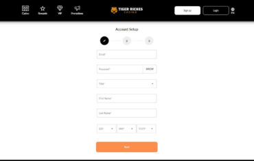 Sign Up at Tiger Riches Casino
