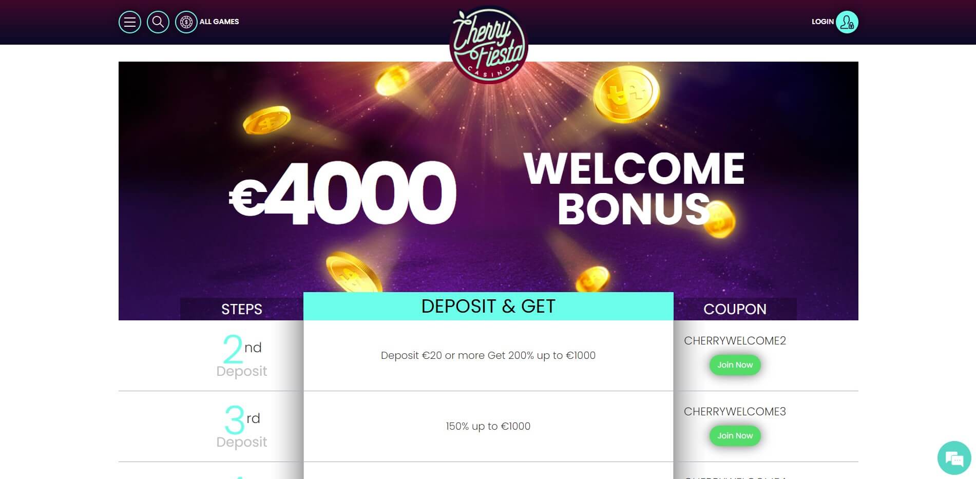 Promotions at CherryFiesta Casino