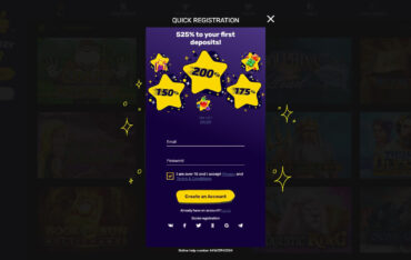 Sign Up at Crazy Star Casino