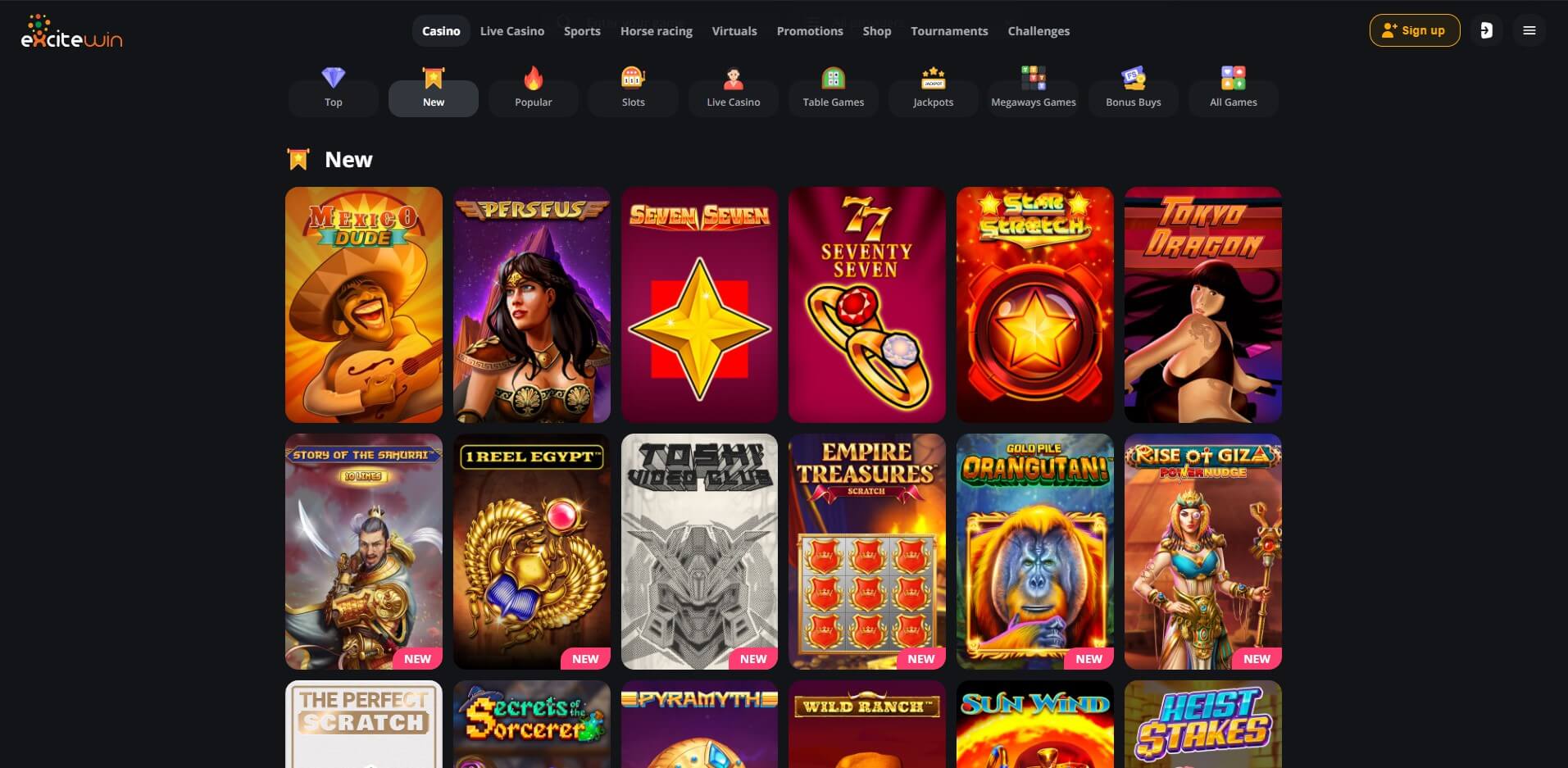 Games at ExciteWin Casino