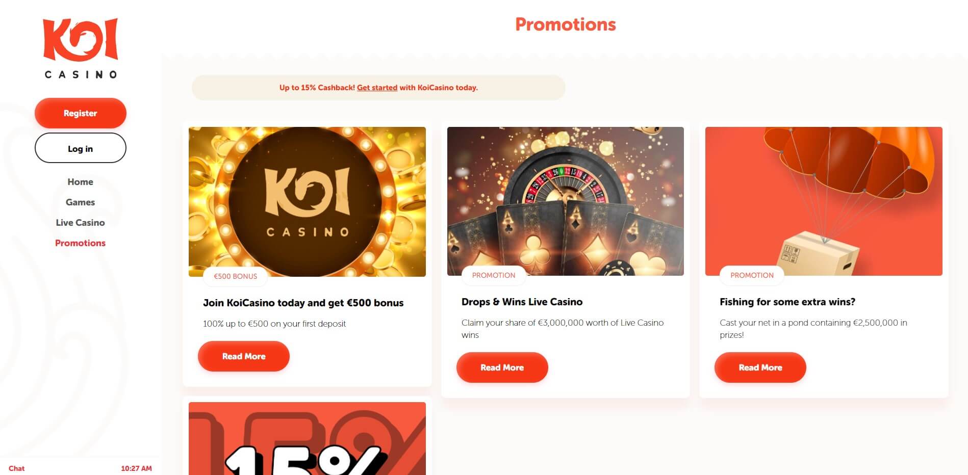Promotions at Koi Casino