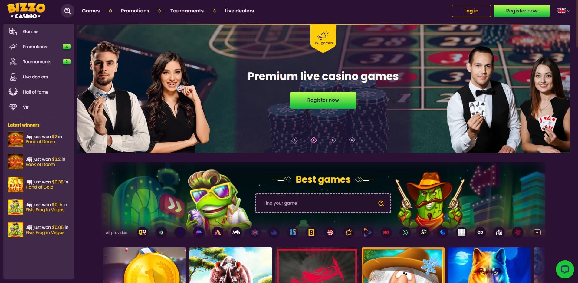 Bizzo Casino Australia Basic Deposit Added bonus 100percent