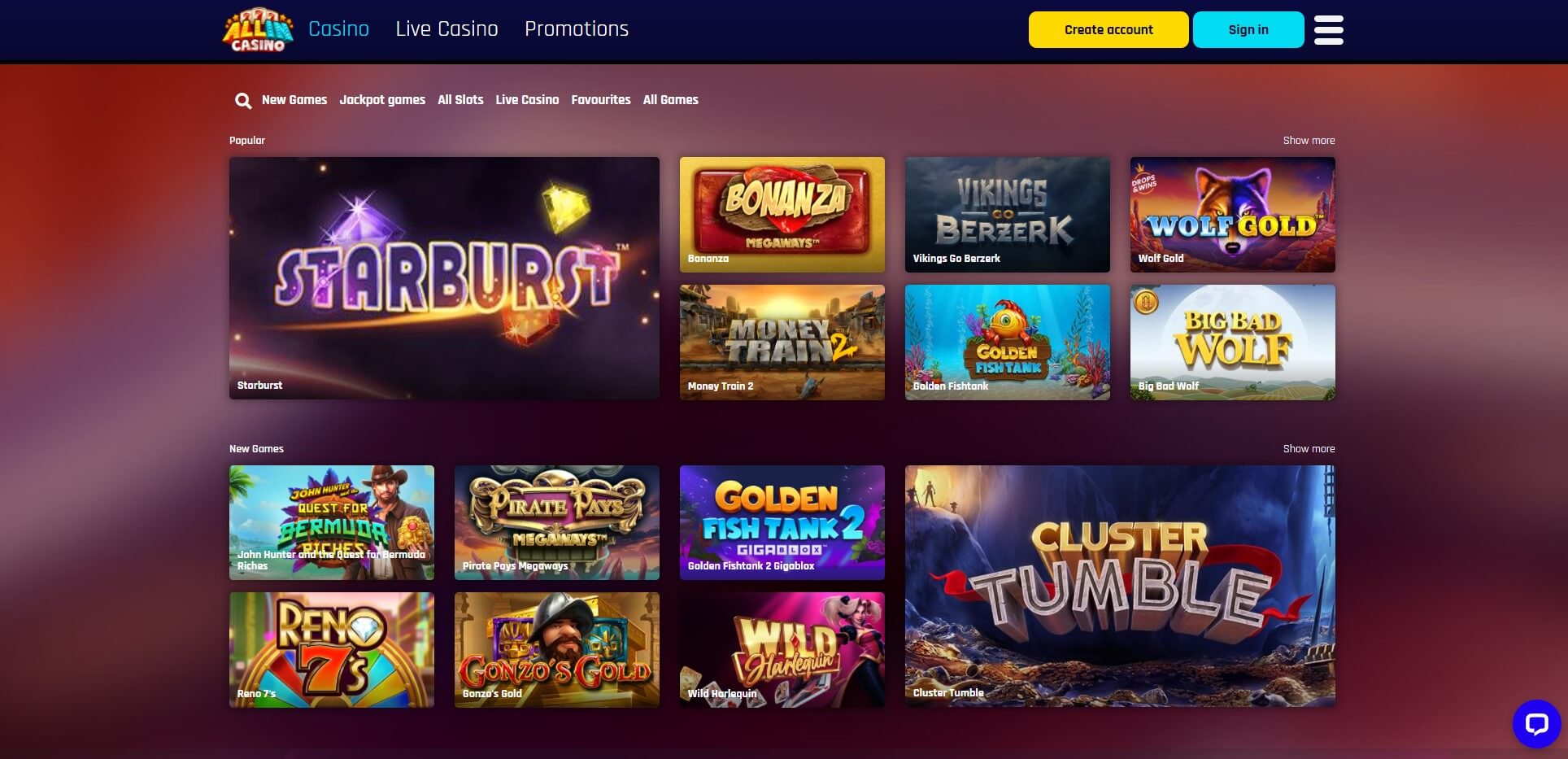 Games at Allin Casino