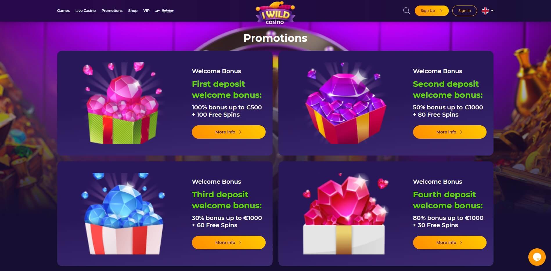 Promotions at iWild Casino