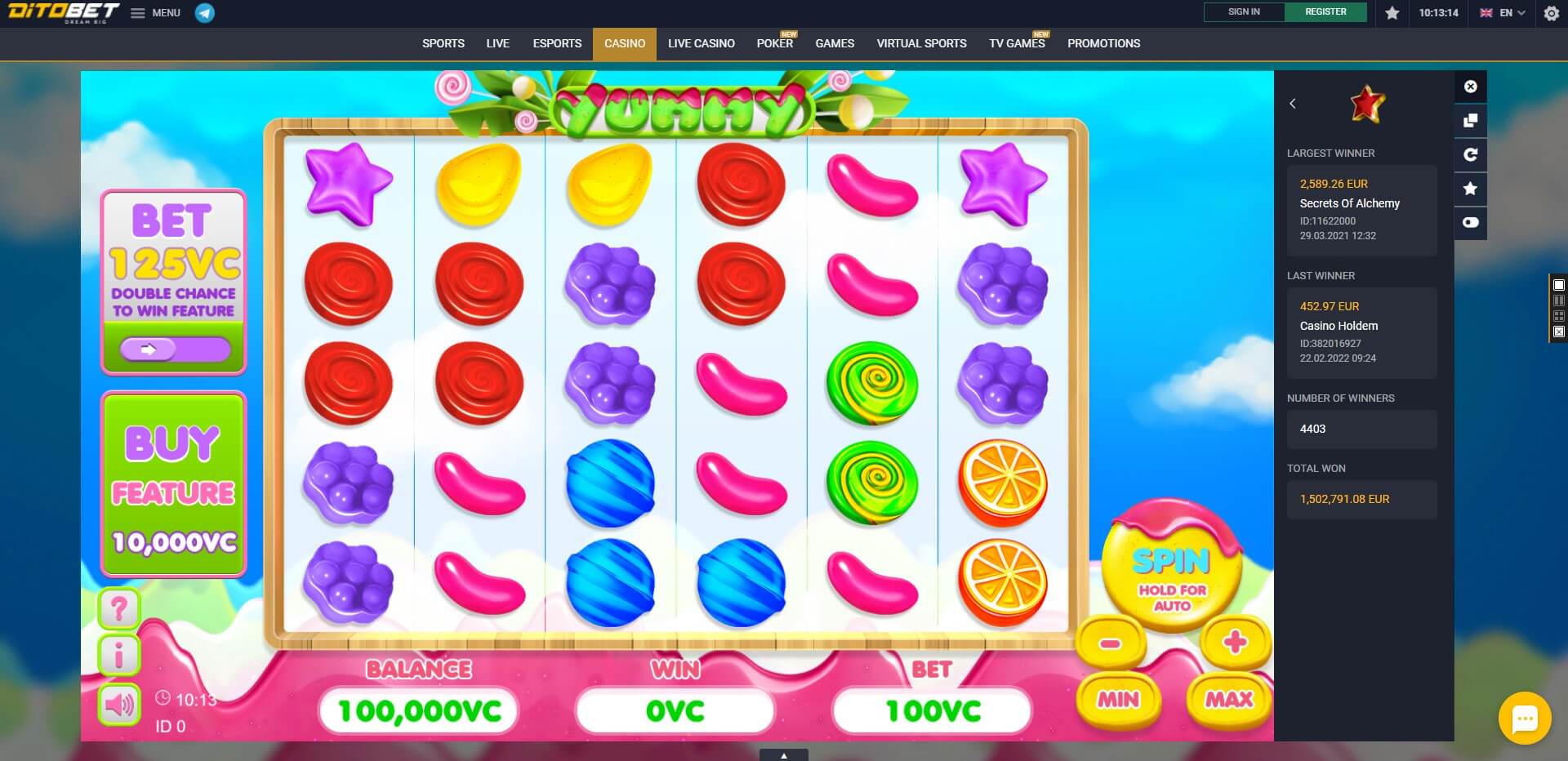 Game Play at DitoBet Casino