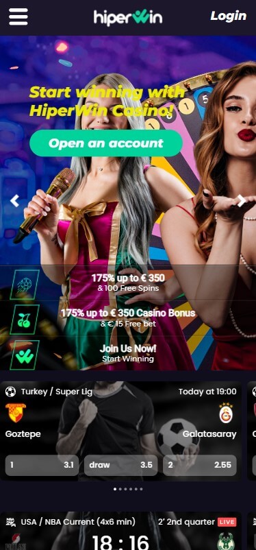 HiperWin Casino - Mobile Version