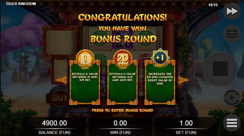 Tiger Kingdom bonus