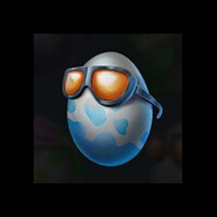 Jurasic Party egg with blue symbol