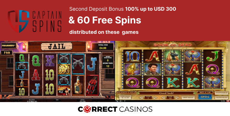 Captain Spins Second Deposit Bonus
