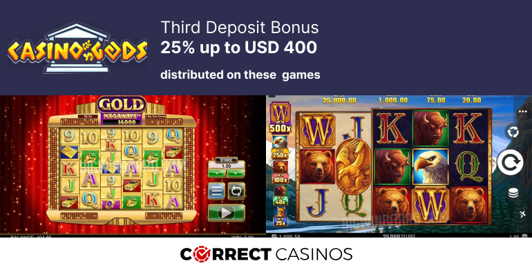 Casino Gods Third Deposit Bonus