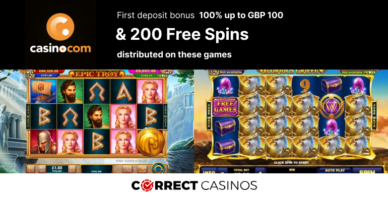 Casino.com First Deposit bonus