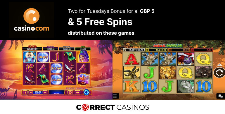 Casino.com Two for Tuesdays Bonus