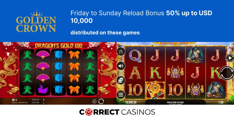 Golden Crown Friday to Sunday Reload Bonus