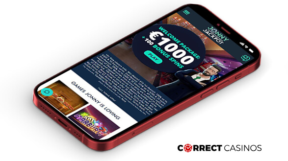 JonnyJackpot Casino Mobile version