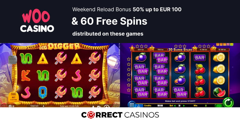 Woo Casino Weekend Reload Bonus