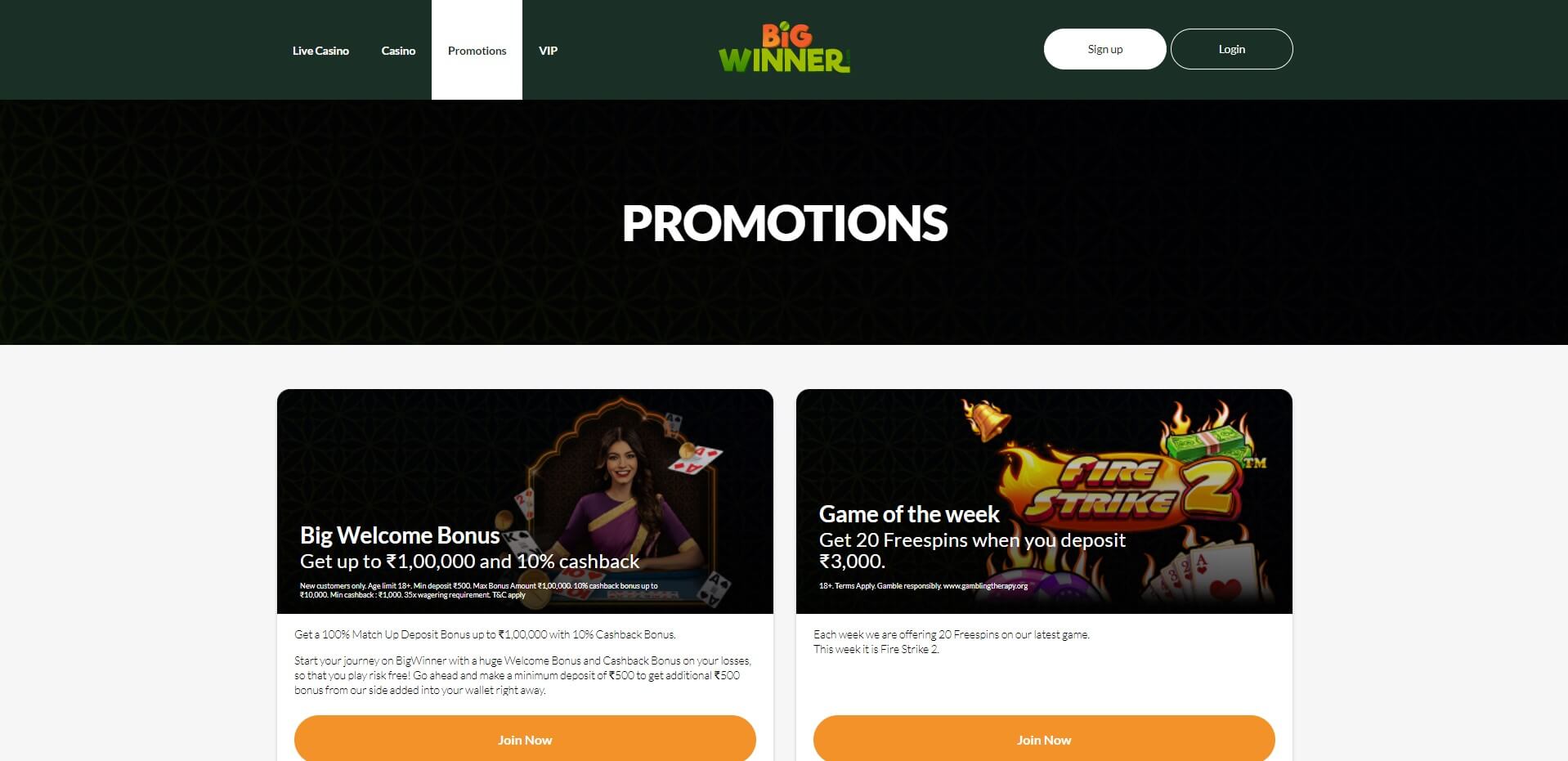BigWinner Casino Promotions