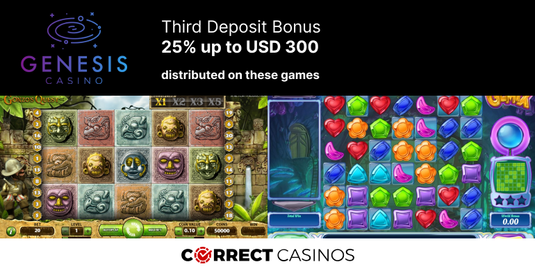 Genesis Casino Third Deposit Bonus