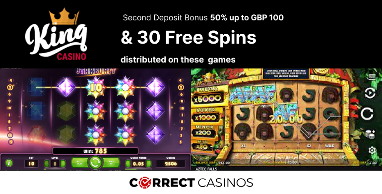 King Casino Second Deposit Bonus