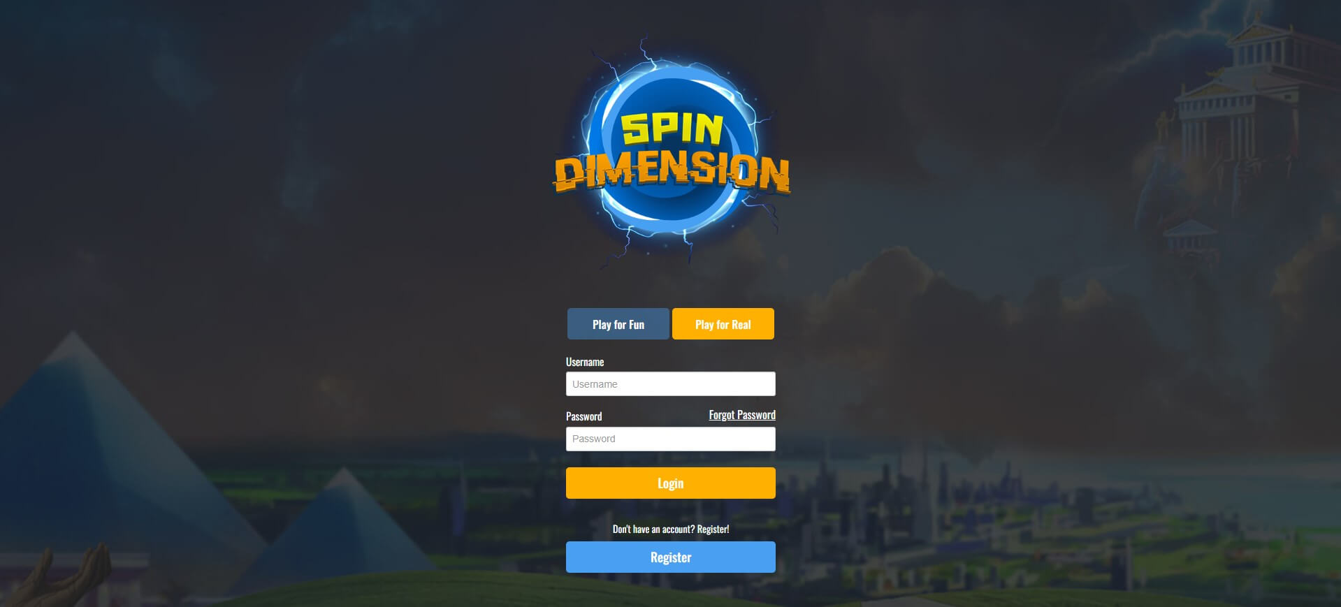 SignUp at Spin Dimension Casino