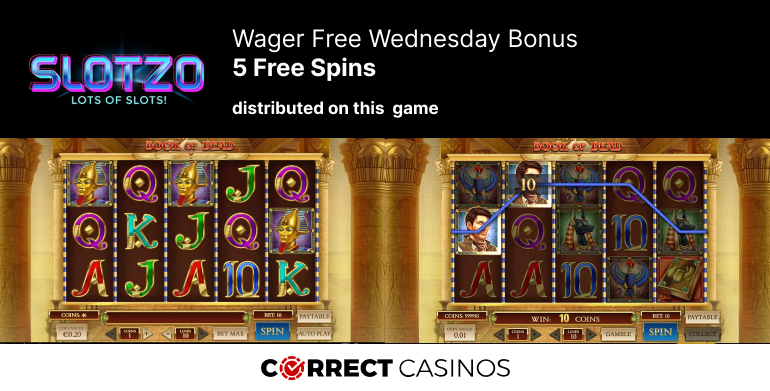 Slotzo Casino Wager Free Wednesday Bonus