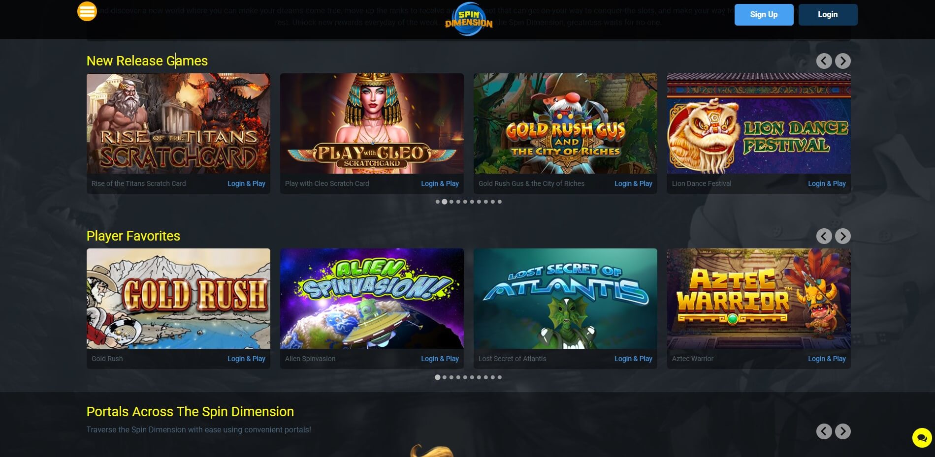 Spin Dimension Casino Games