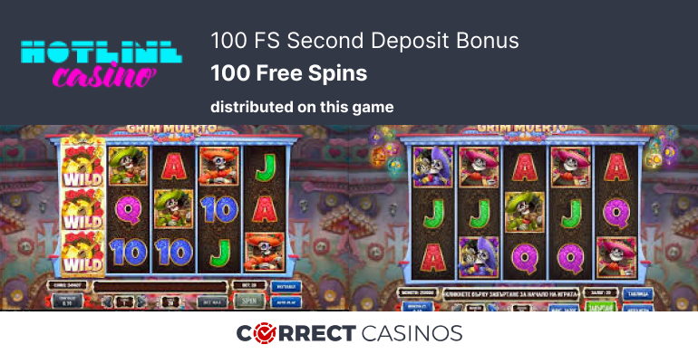Hotline Casino 100 FS Second Deposit Bonus