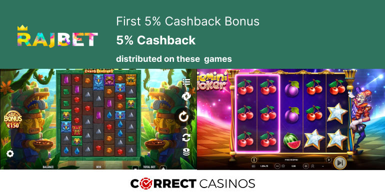 Raj Bet First 5% Cashback Bonus Review