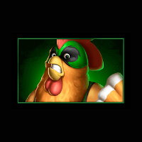 Rooster Fury Green Chiken Symbol