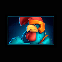 Rooster Fury Light Blue Chiken Symbol