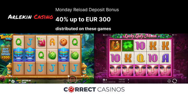 Arlekin Casino Monday Reload Deposit Bonus Review.