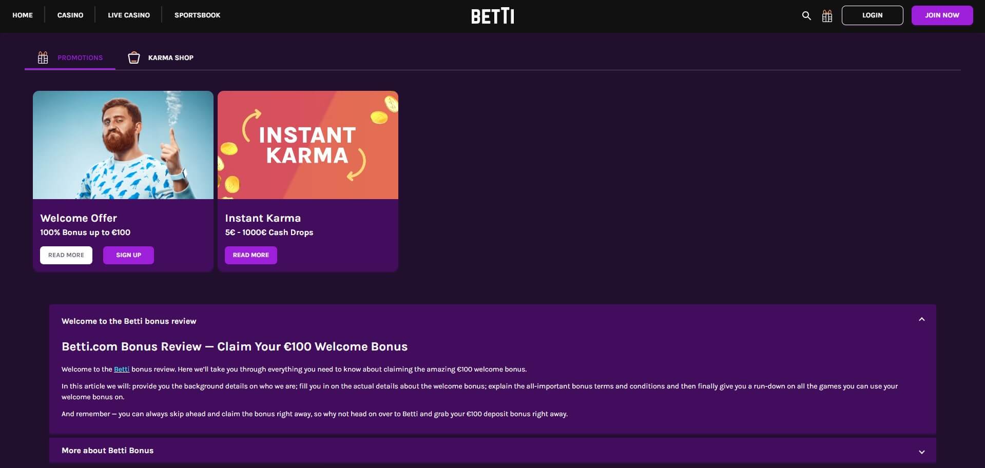 betti casino uk login