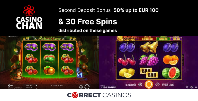 Casinochan Casino Second Deposit Bonus
