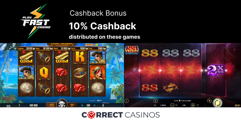Play Fast Casino Cashback Bonus